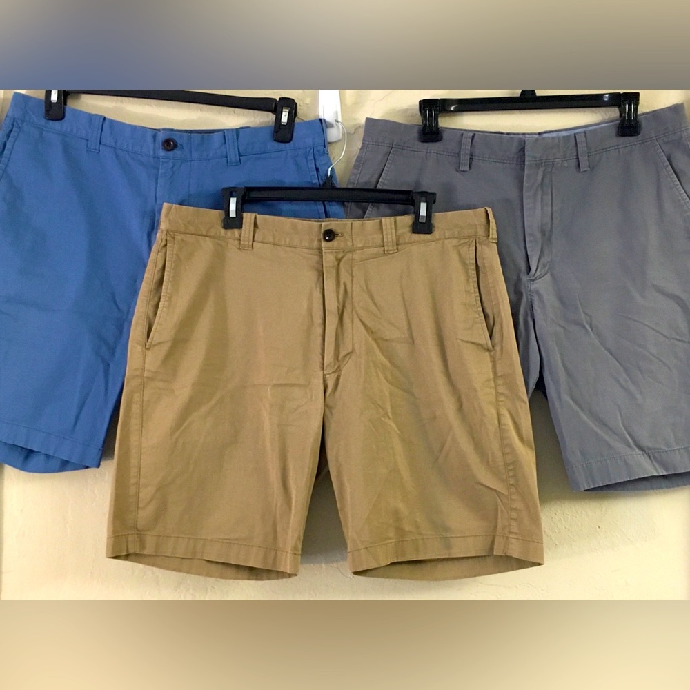Bundle J Crew Chino Stretch Shorts Size 35 Tan Gray Preppy Casual